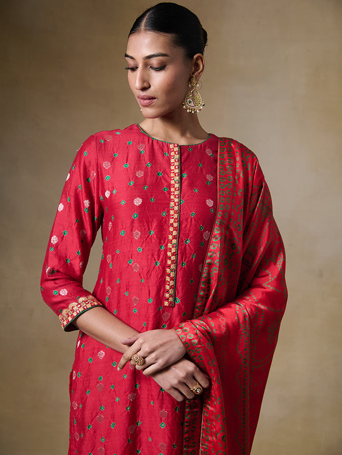 Kashi Kurta Set - Red