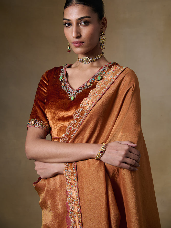 Alam Saree - Orange