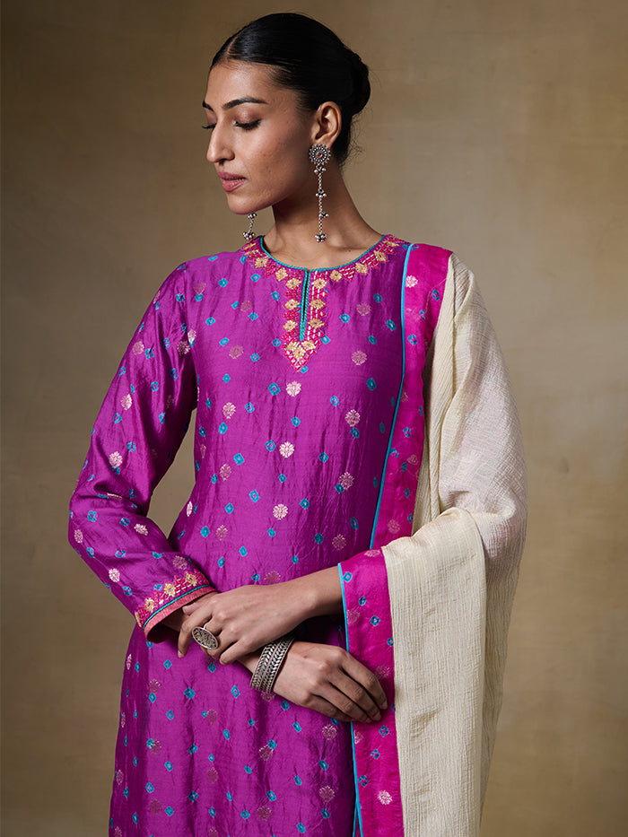 Bundi Kurta Set - Pink