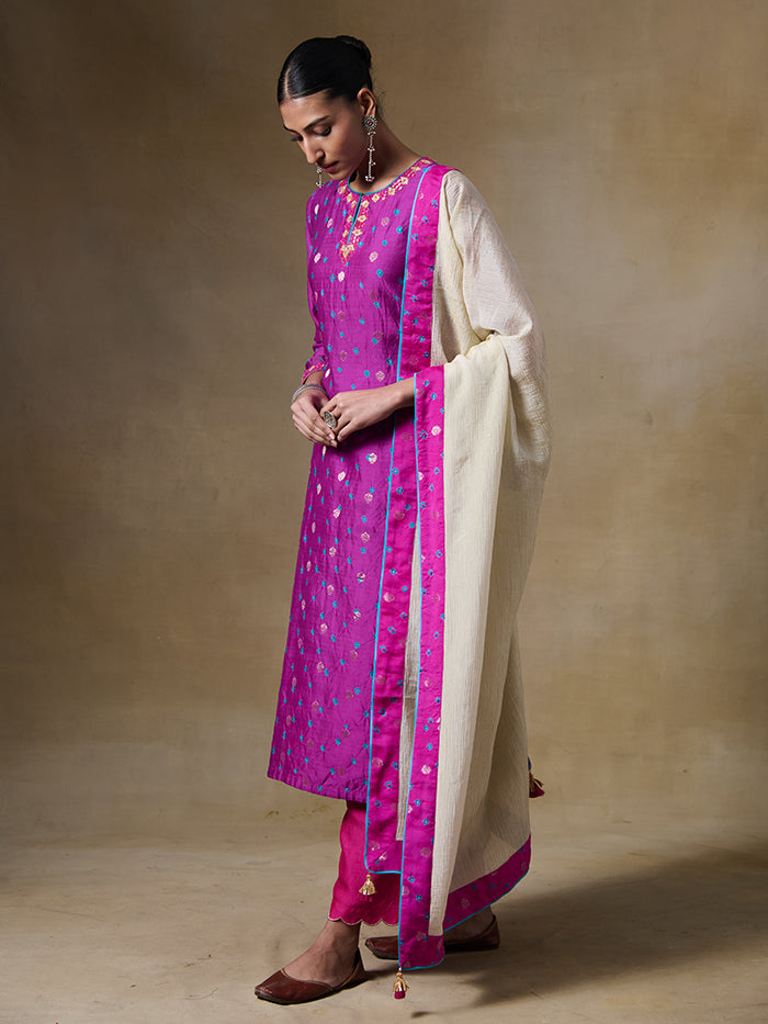 Bundi Kurta Set - Pink