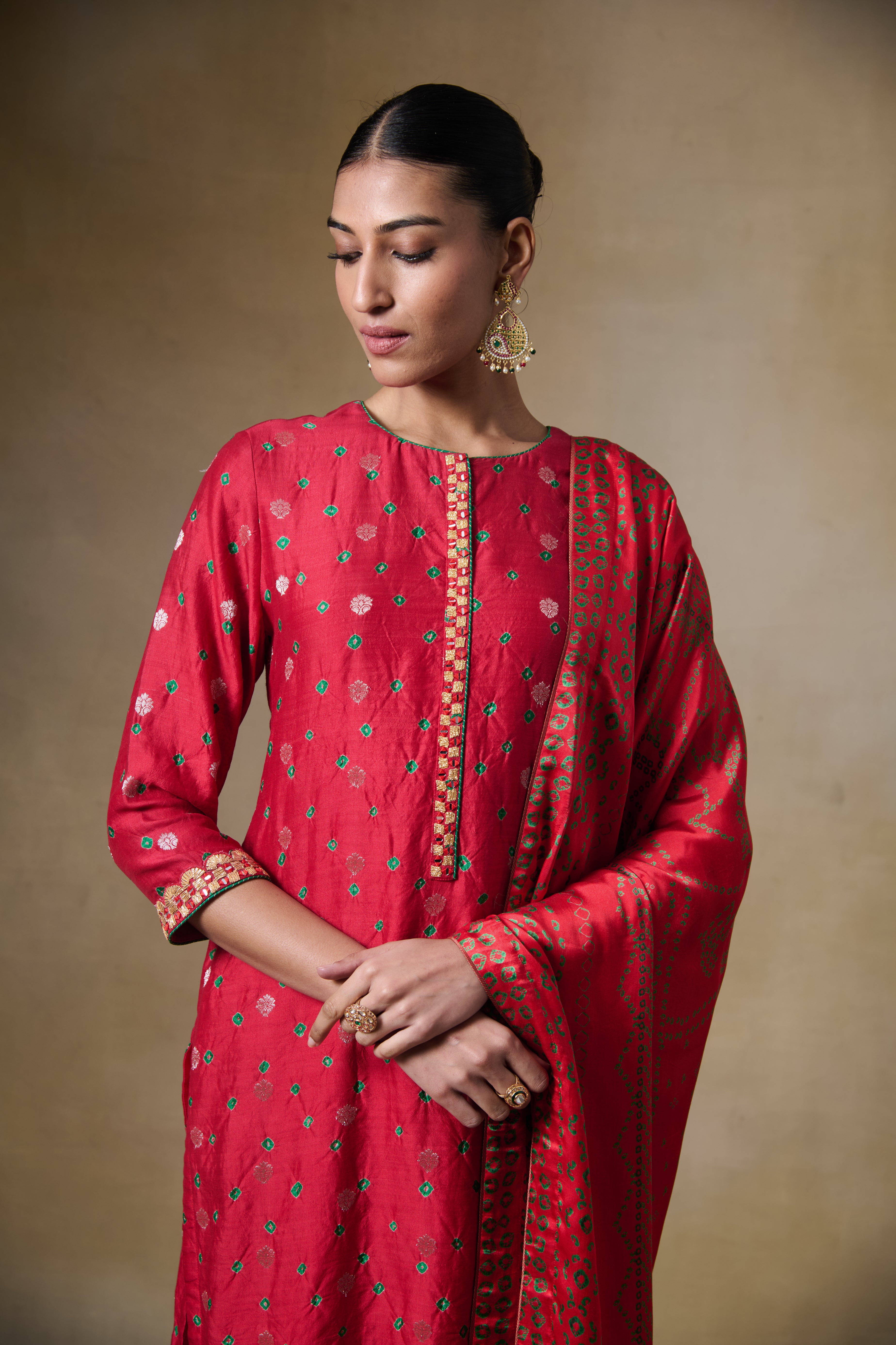 Kashi Kurta Set - Red