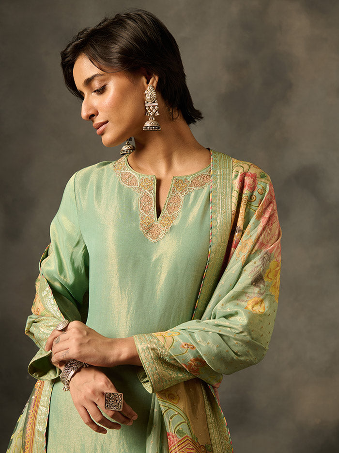 Tashi Kurta Set with Dupatta - Teal