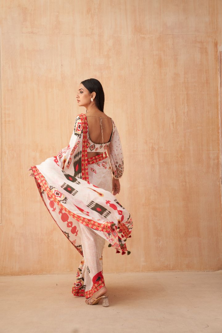 Pooja Saree - Offwhite