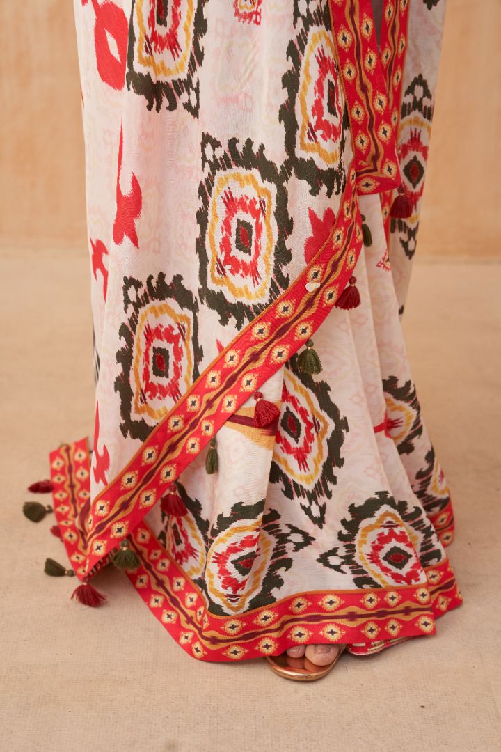 Pooja Saree - Offwhite
