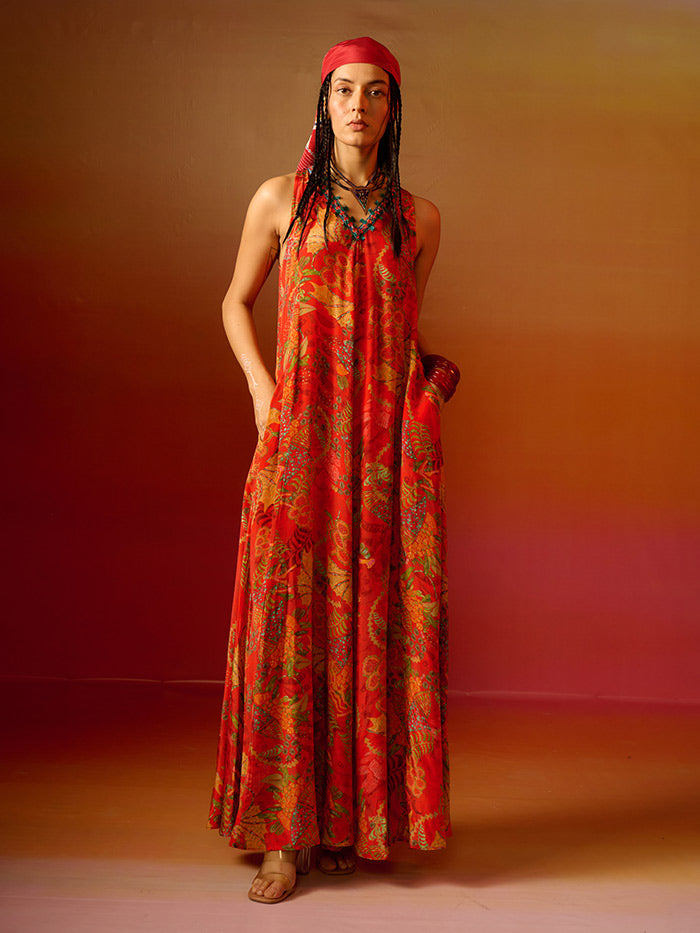 Darkha Red Sleeveless Jumpsuit