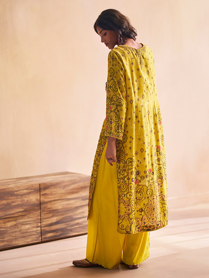 Zoya Kurta Set with Dupatta - Yellow