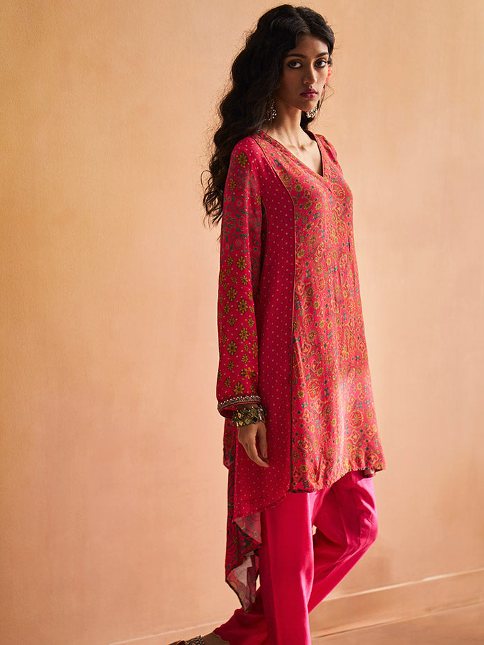 Nadiya Kurta Set with Dupatta - Pink