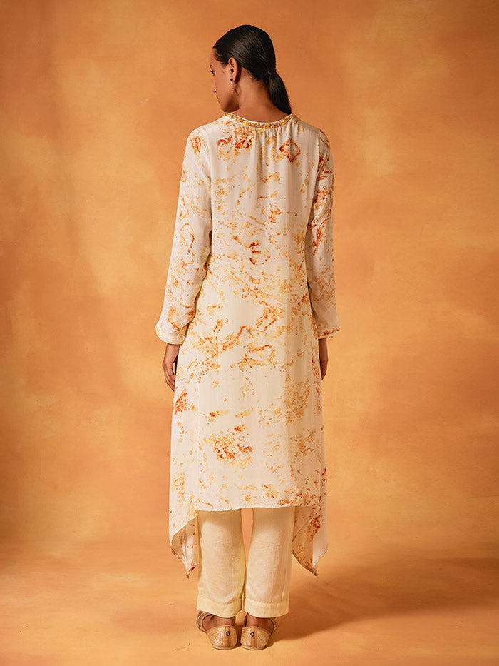 Seraph Kurta Set with Dupatta - Ivory