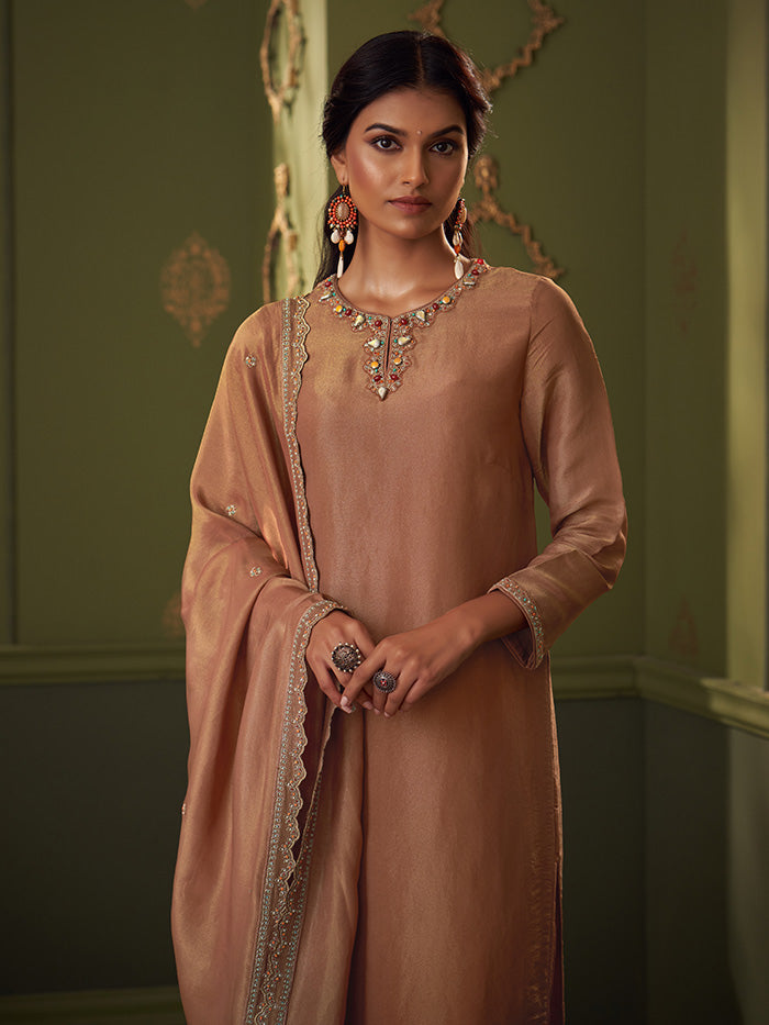 Seher Kurta Set - Peach