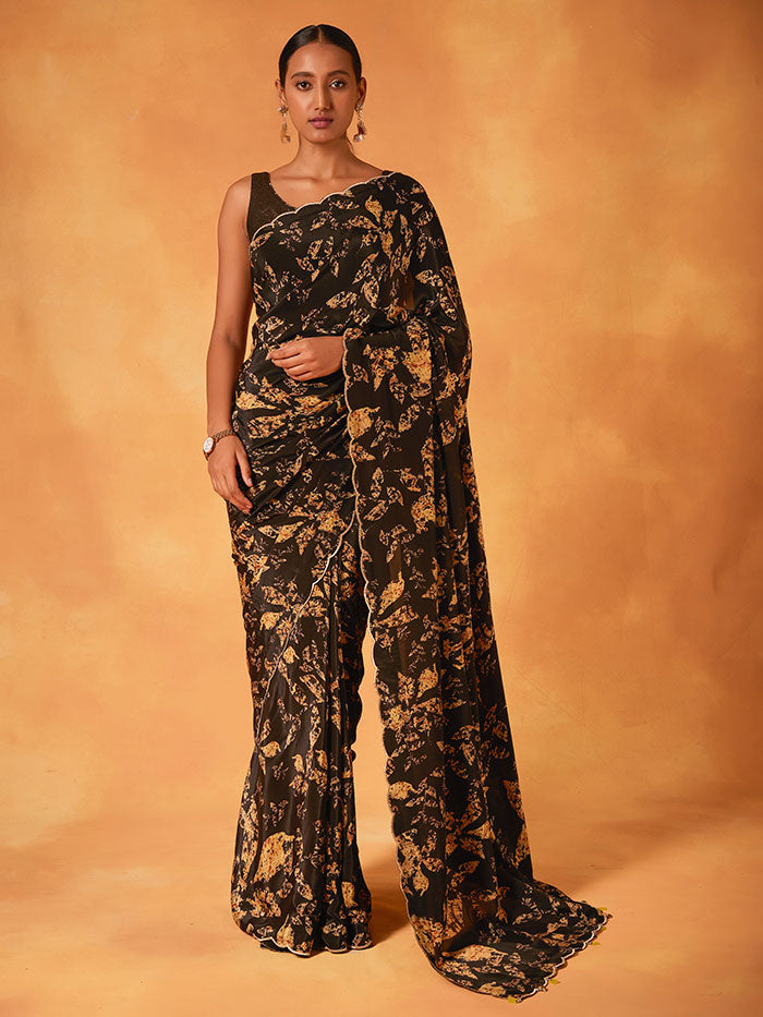Nargis Saree - Black