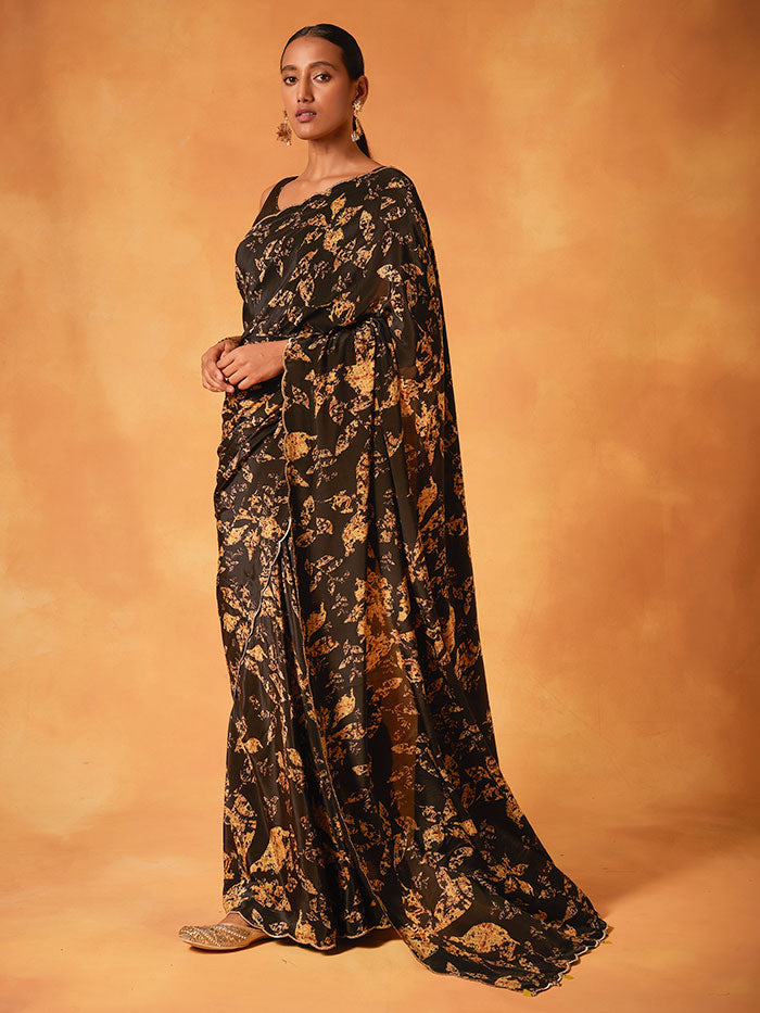 Nargis Saree - Black