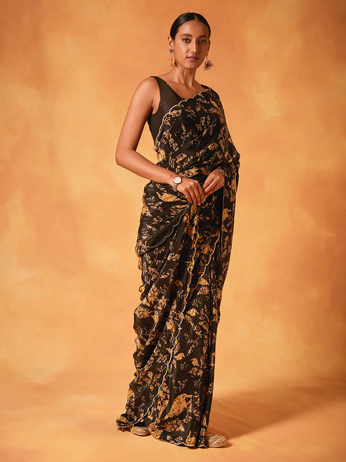 Nargis Saree - Black