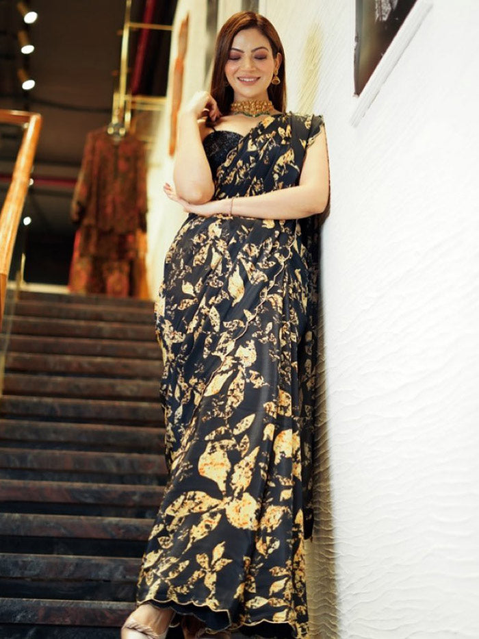 Nargis Saree - Black