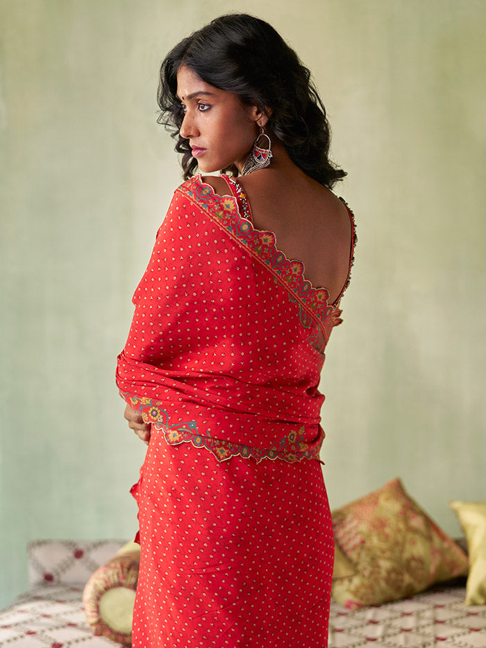 Zeenat Saree - Red