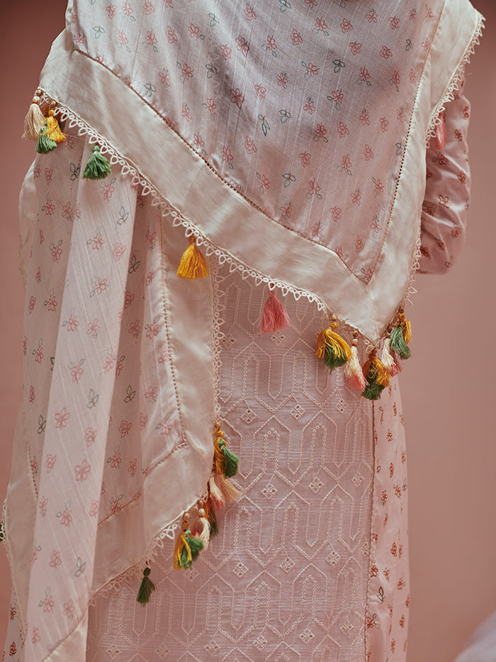 Frozen Off White A-Line Kurta Set