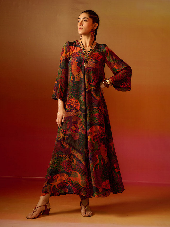 Gond Printed Jumpsuit - Brown