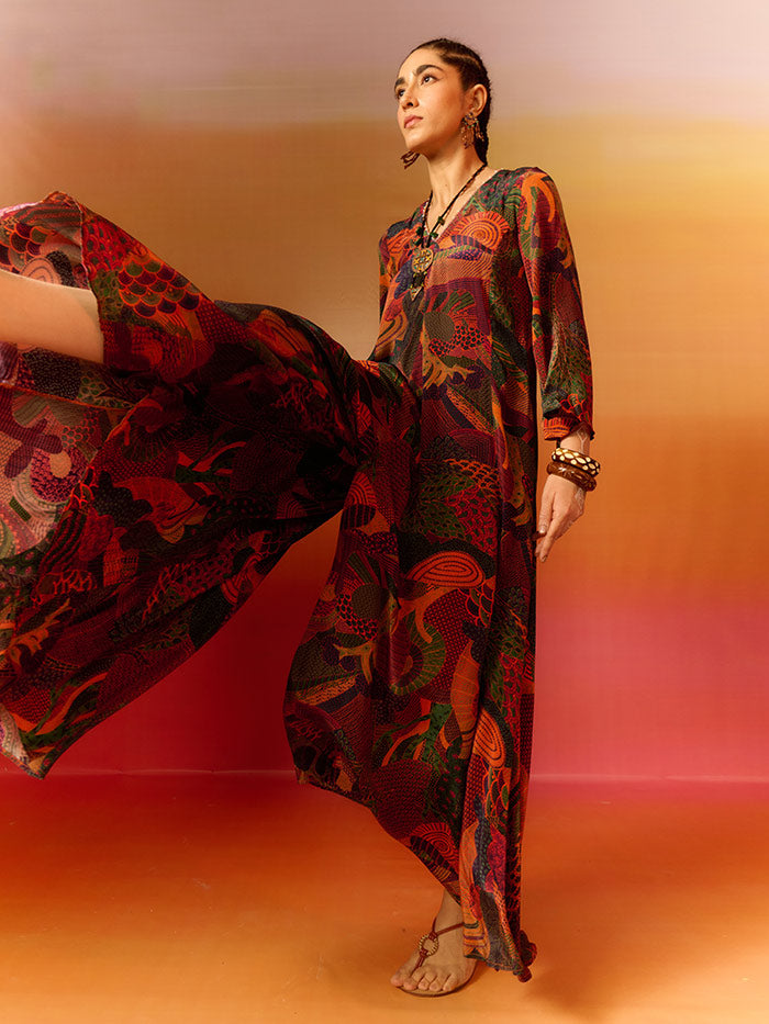 Gond Printed Jumpsuit - Brown