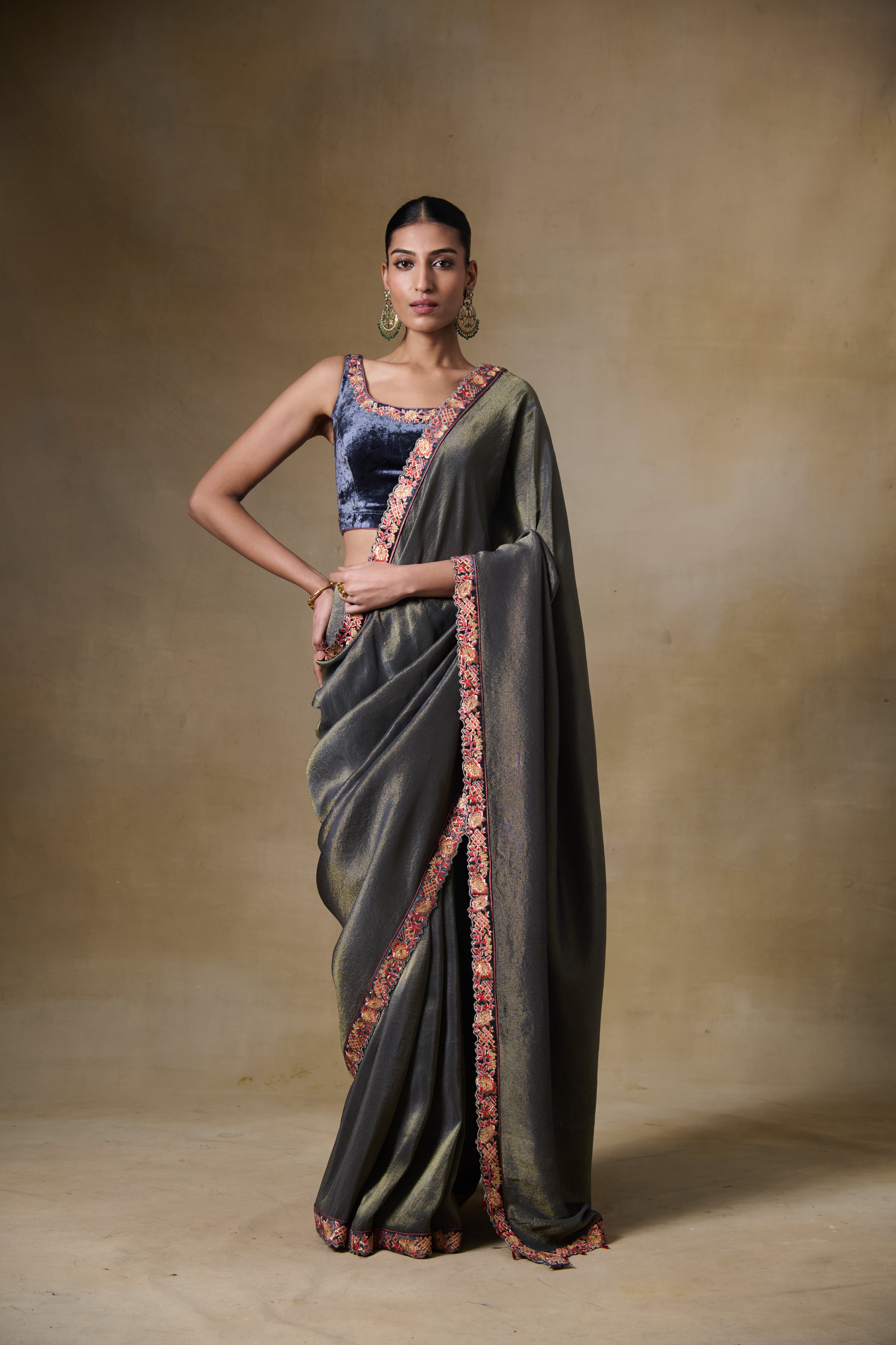 Alam Saree - Grey