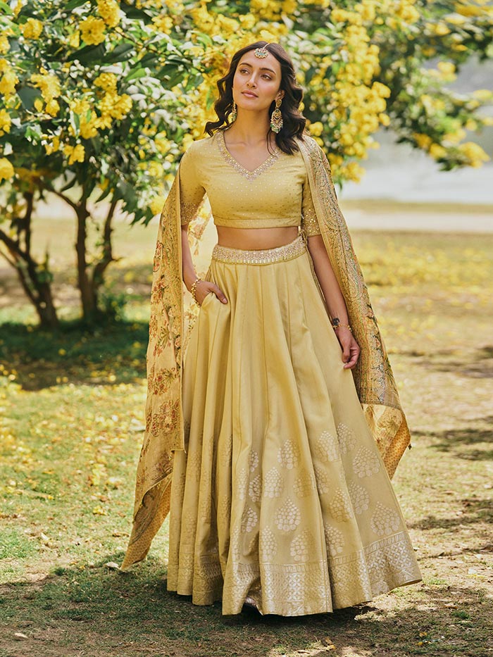 Dua Jacquard Lehenga Set | Shop Saundh