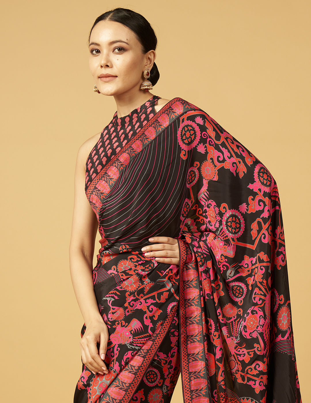 Baiga Kapaat Saree - Black