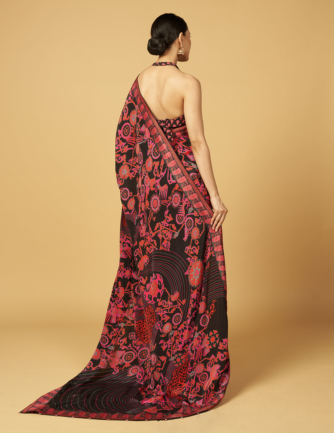 Baiga Kapaat Saree - Black