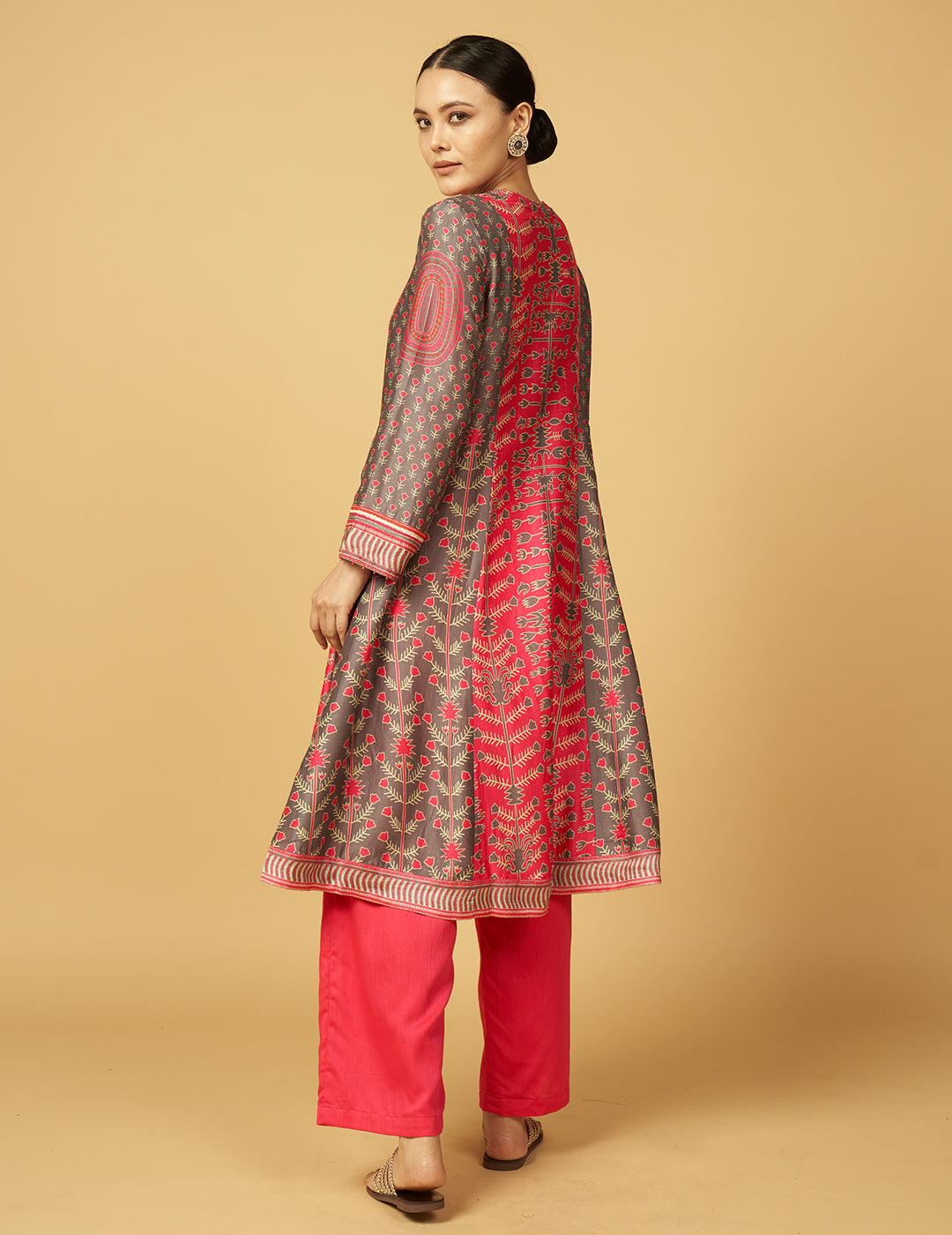 Mathani Phool Kurta Set with Dupatta - Pink