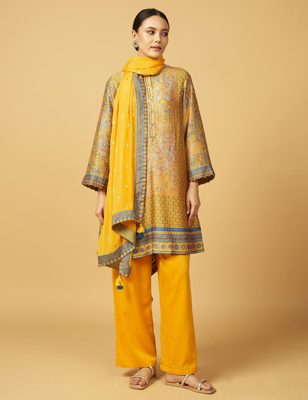 Santiya Kurta Set with Dupatta - Yellow