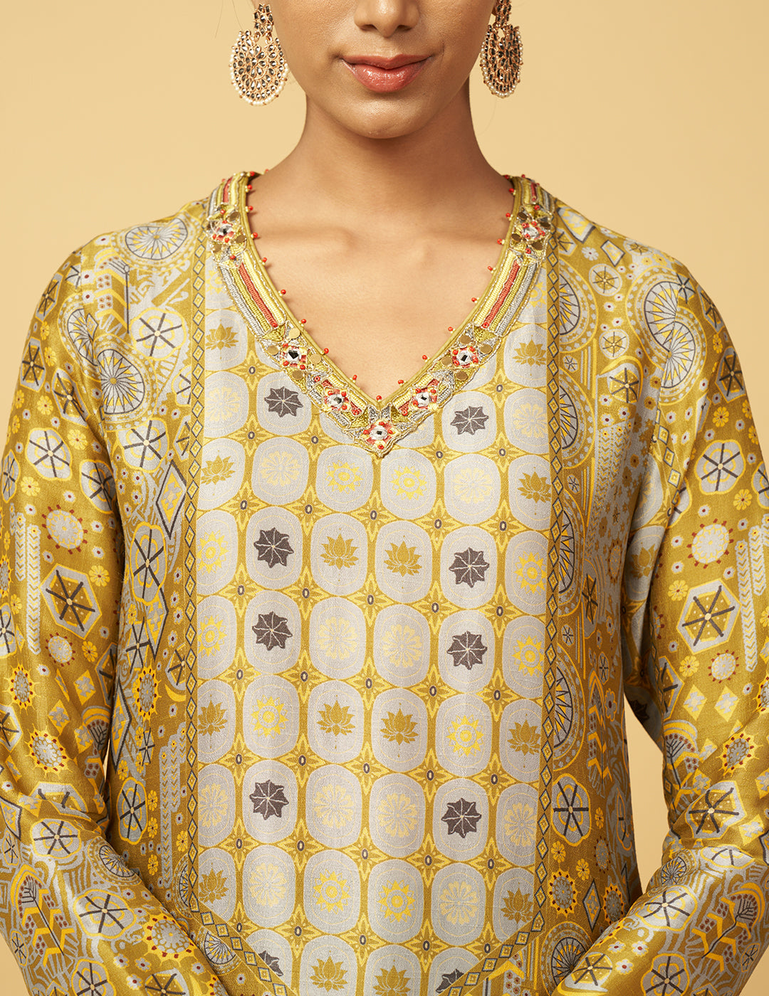 Maurya Kurta Set with Dupatta - Green