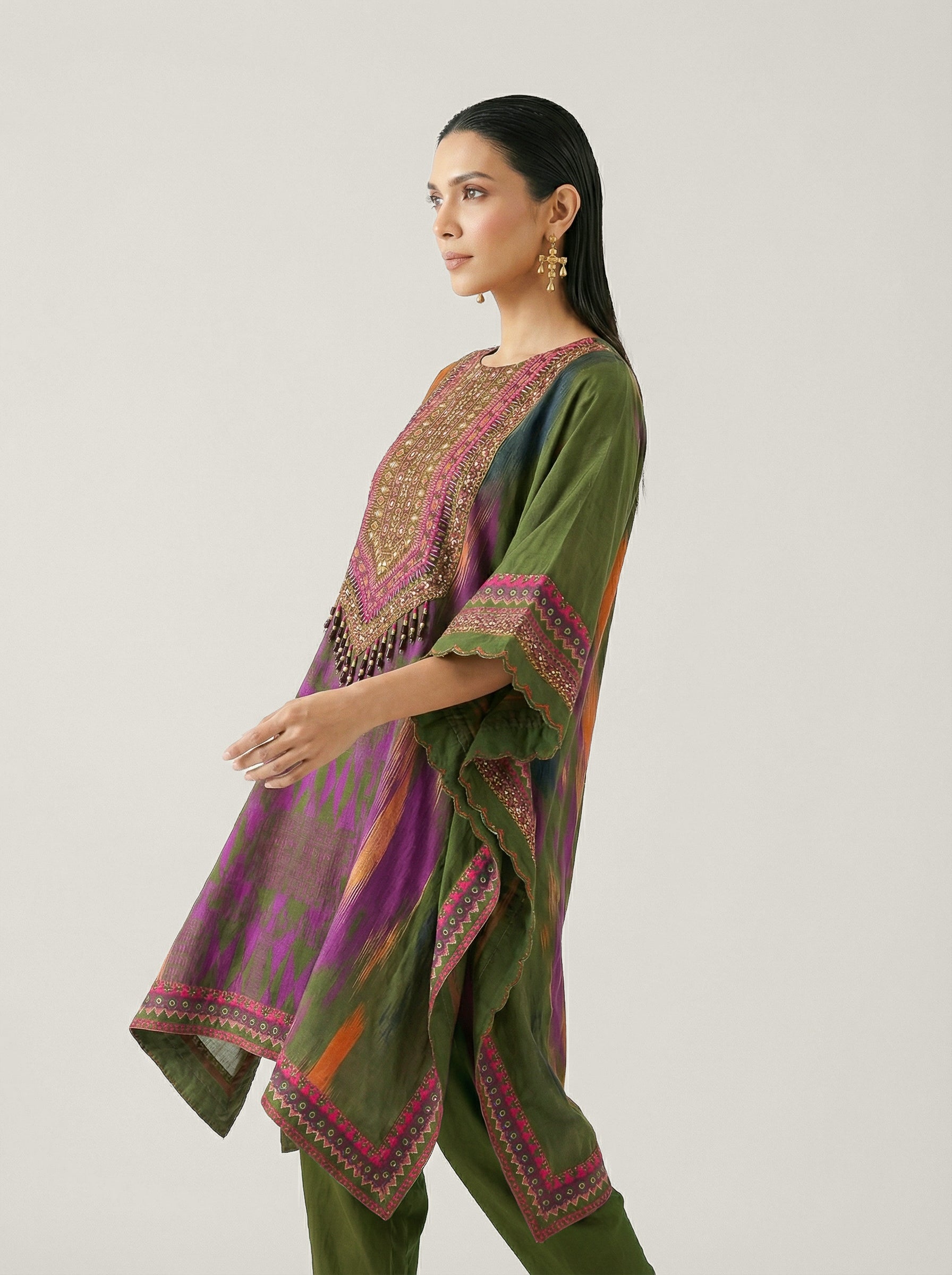 Zariah Kaftan Set Olive Green