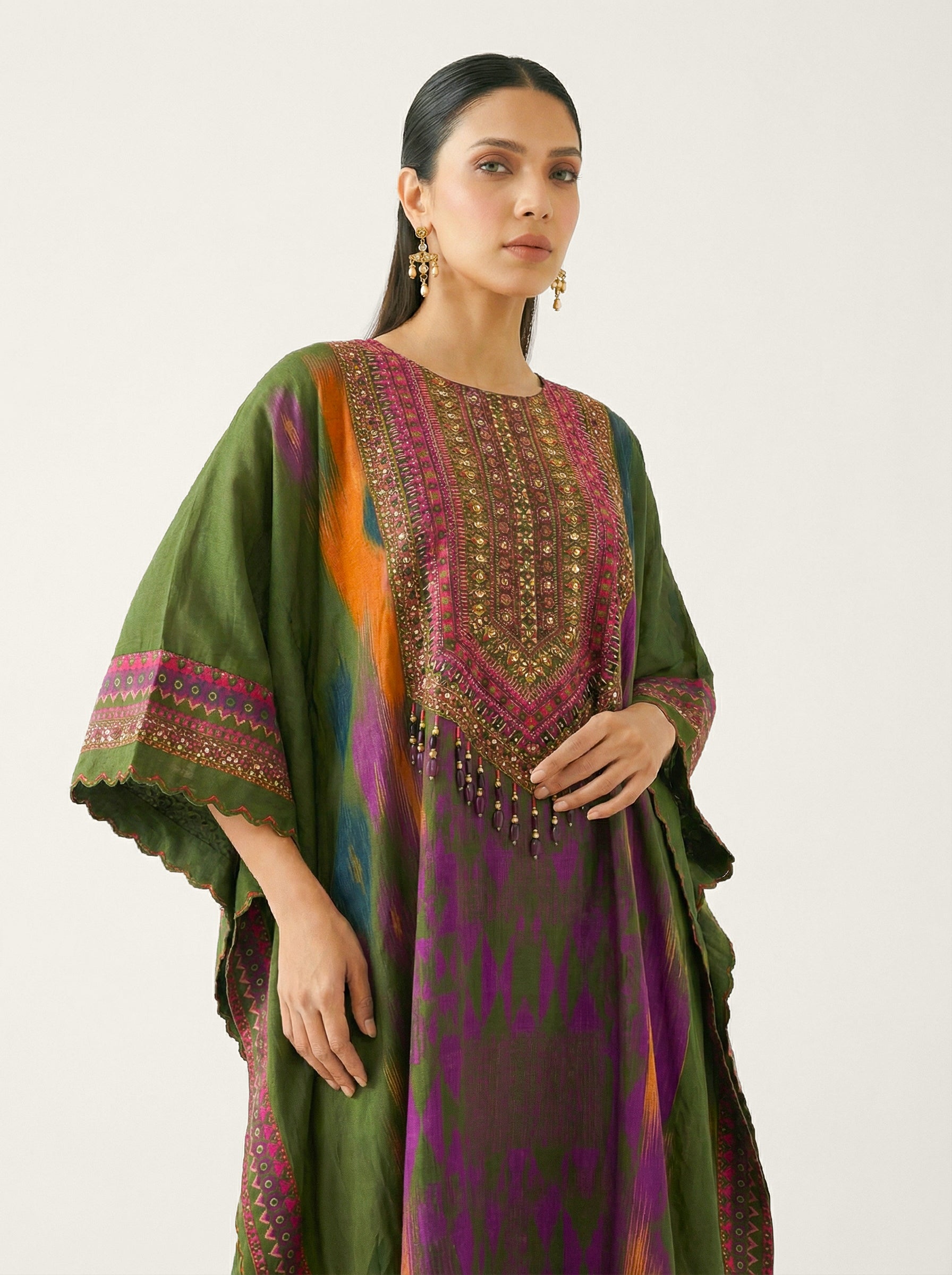 Zariah Kaftan Set Olive Green