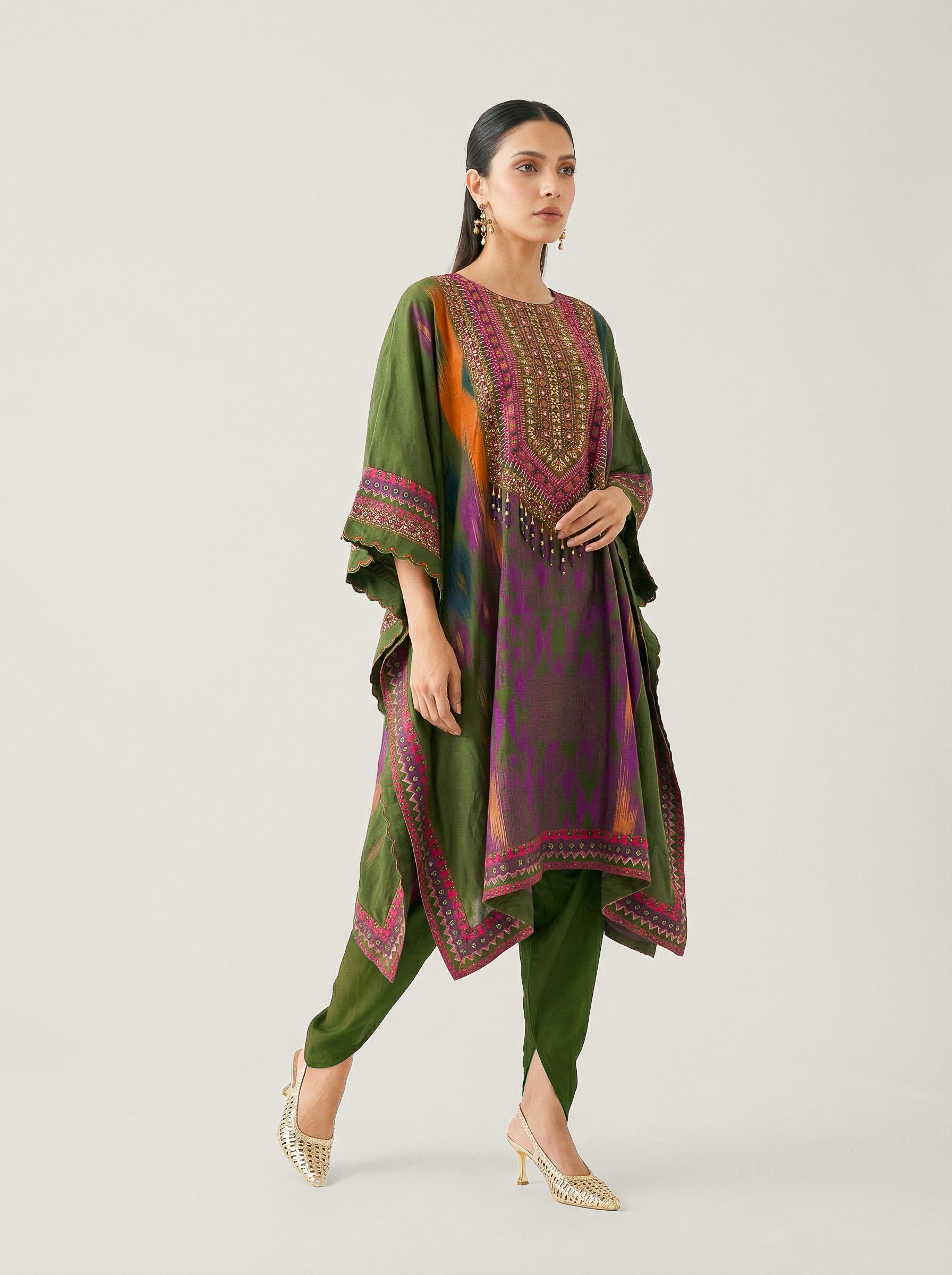 Zariah Kaftan Set Olive Green