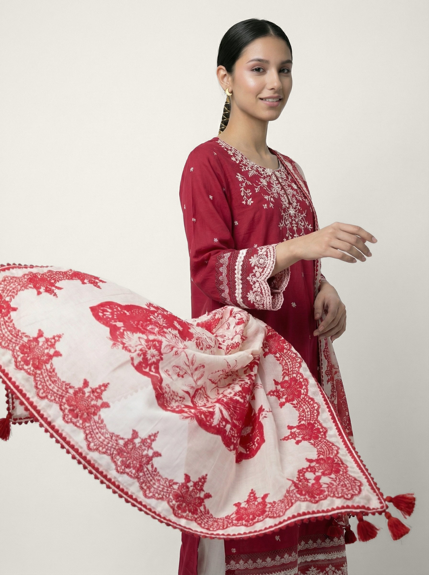 Meherika Kurta Set - Red
