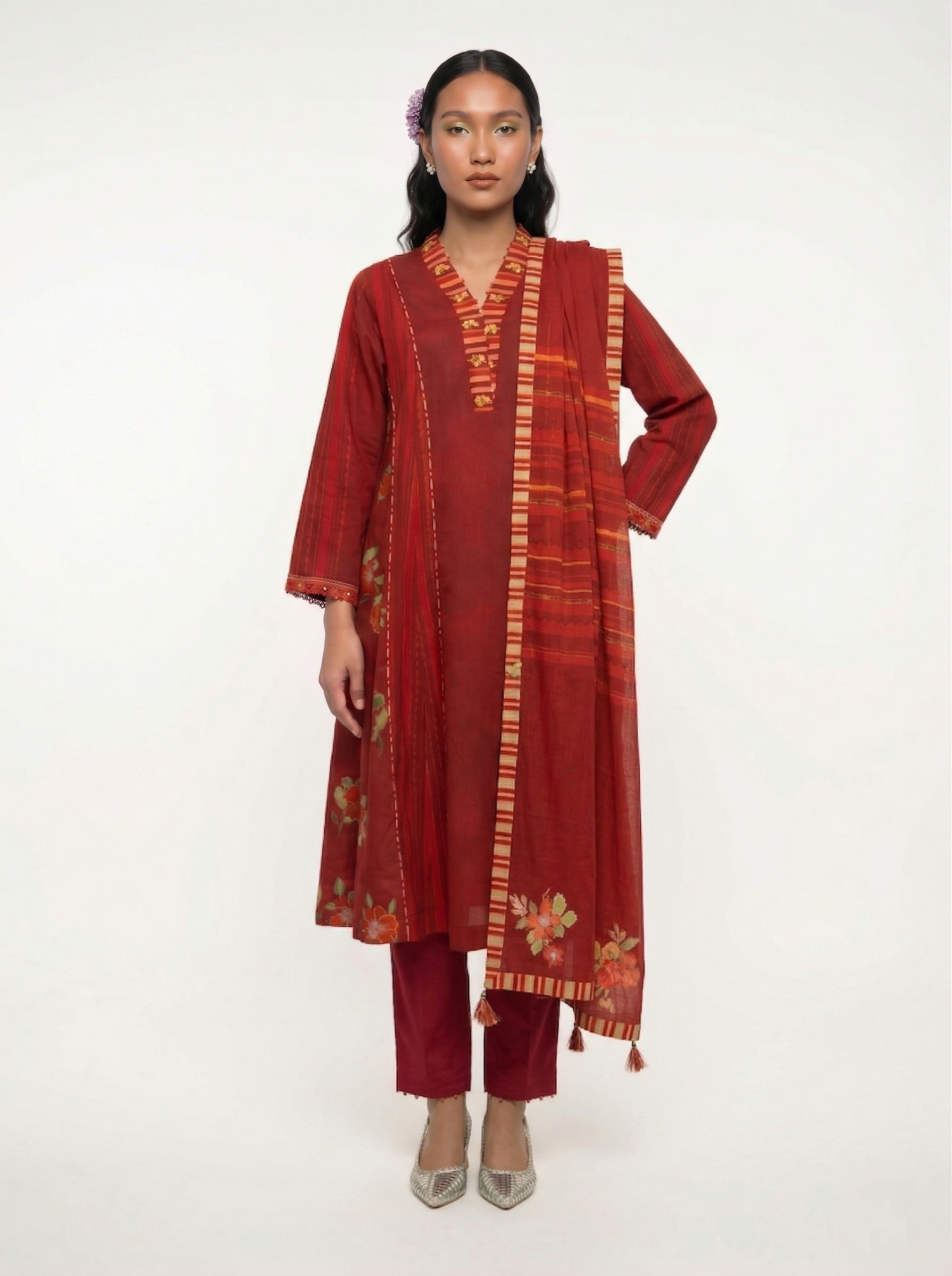 Mizaaj kurta set - Red