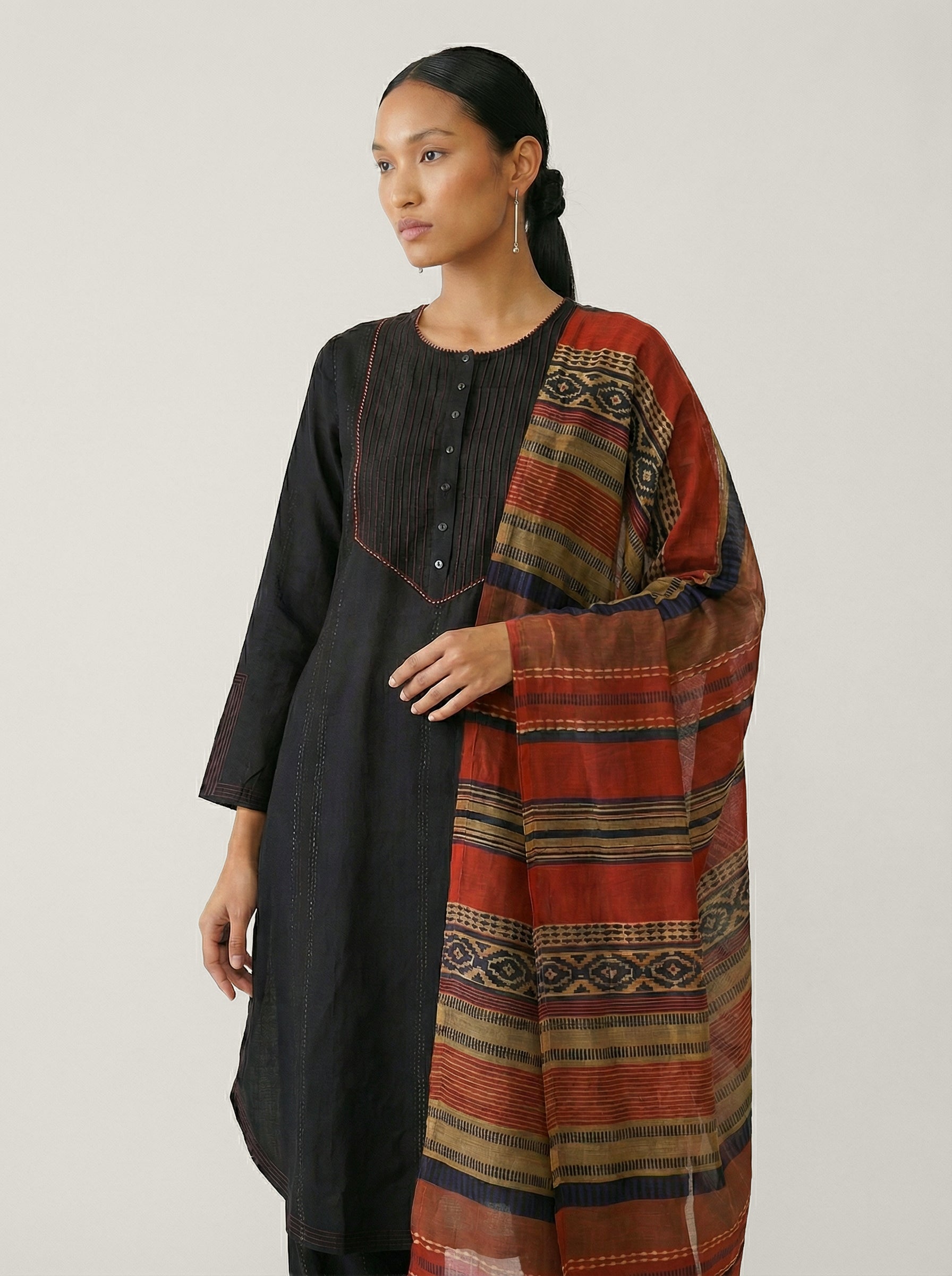 Black Shift Kurta Set - Black