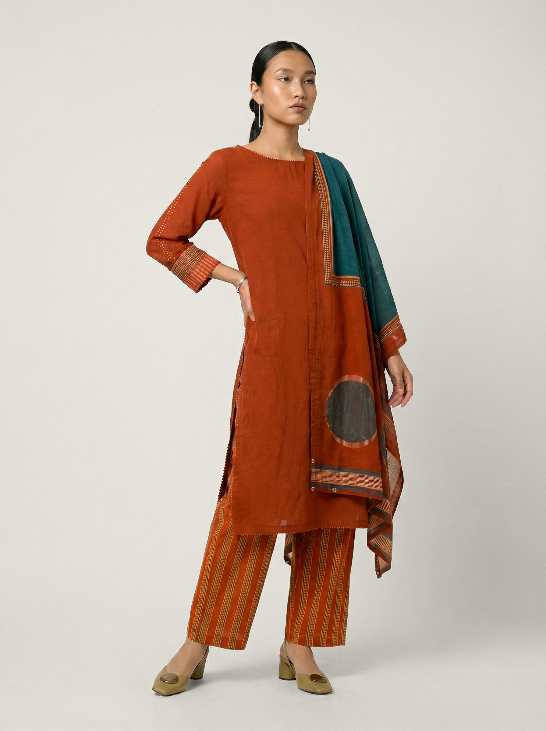 Boardroom Kurta Set - Rust