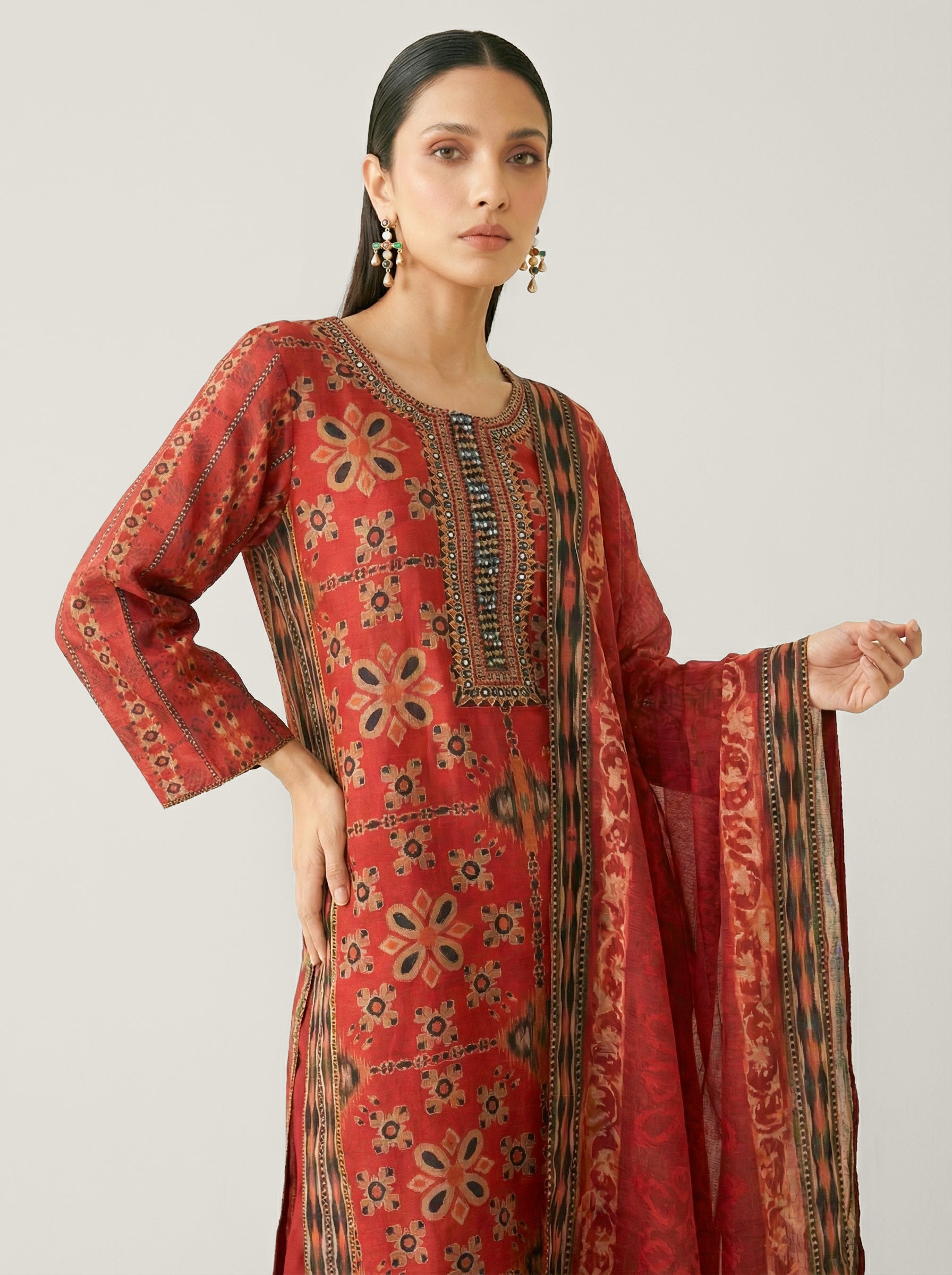 Vireya Kurta Set - Red