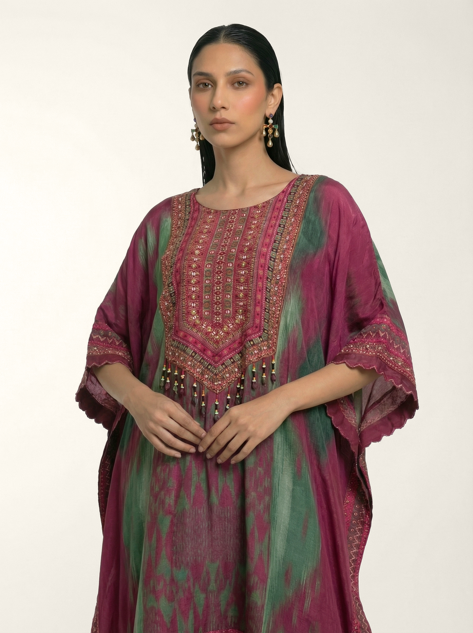Saundh Zariah Kaftan Set - Burgundy XS / Burgundy Saundh Zariah Kaftan Set - Burgundy XS / Burgundy