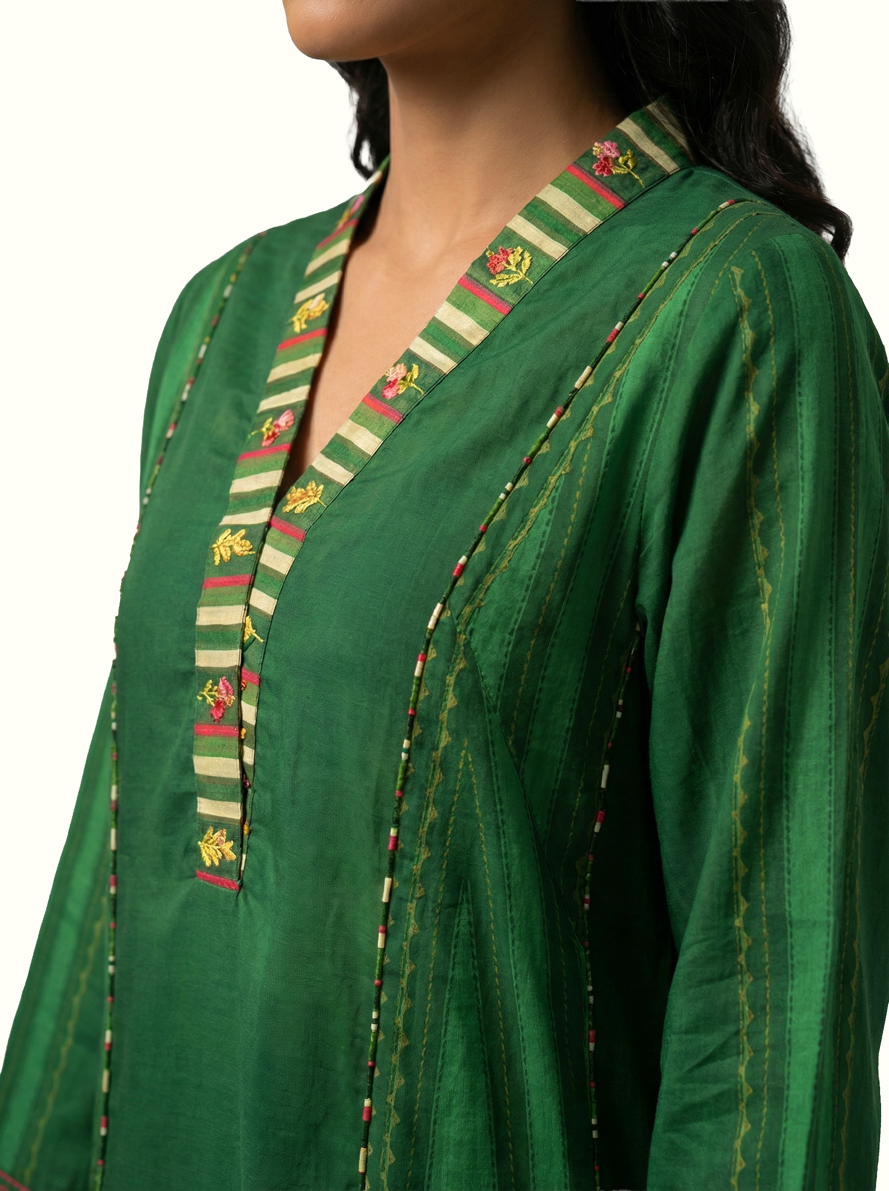 Mizaaj kurta set- Green