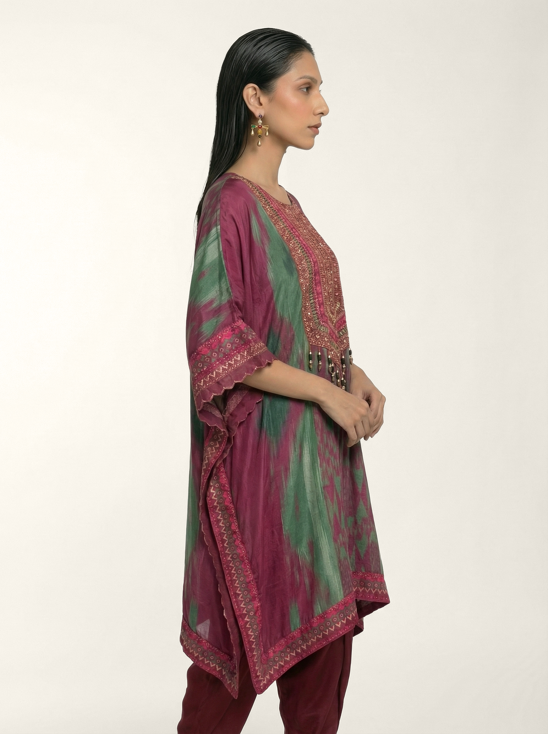 Zariah Kaftan Set - Burgundy