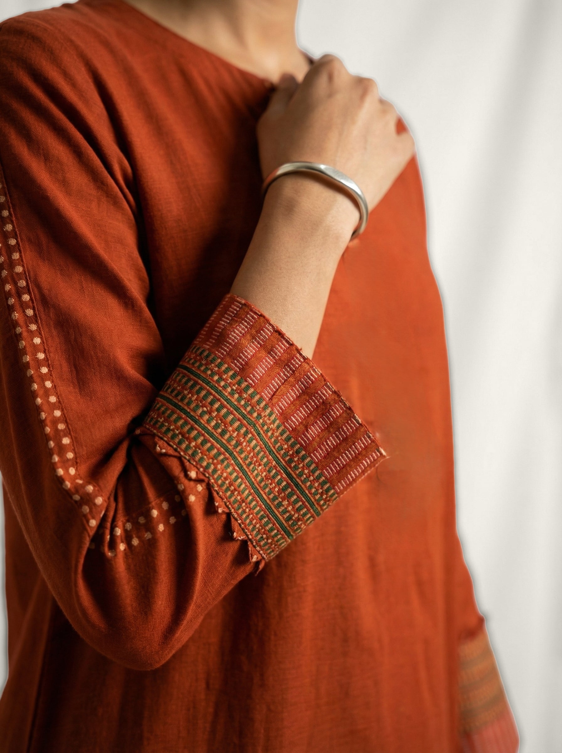 Boardroom Kurta Set - Rust