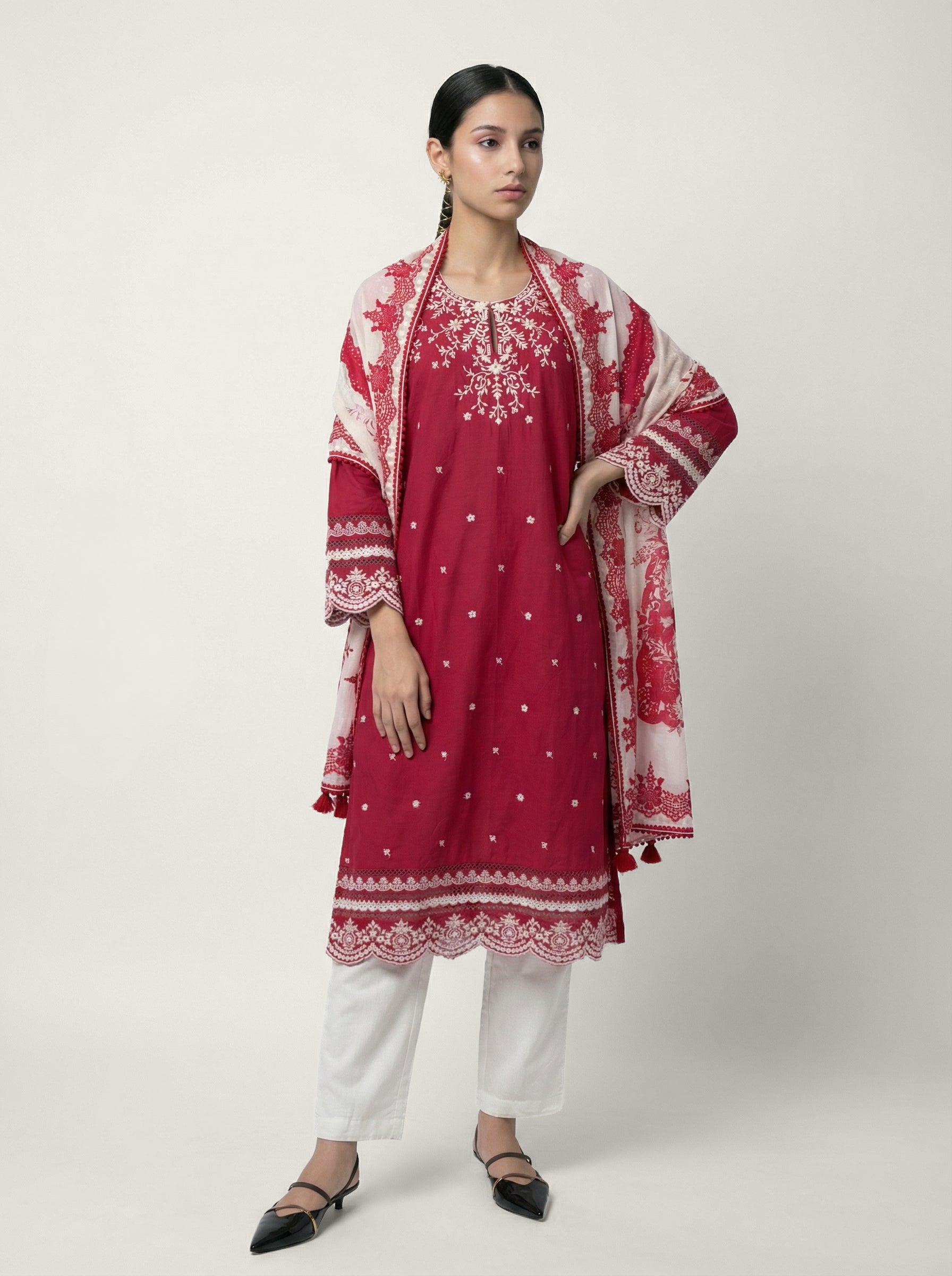 Meherika Kurta Set - Red