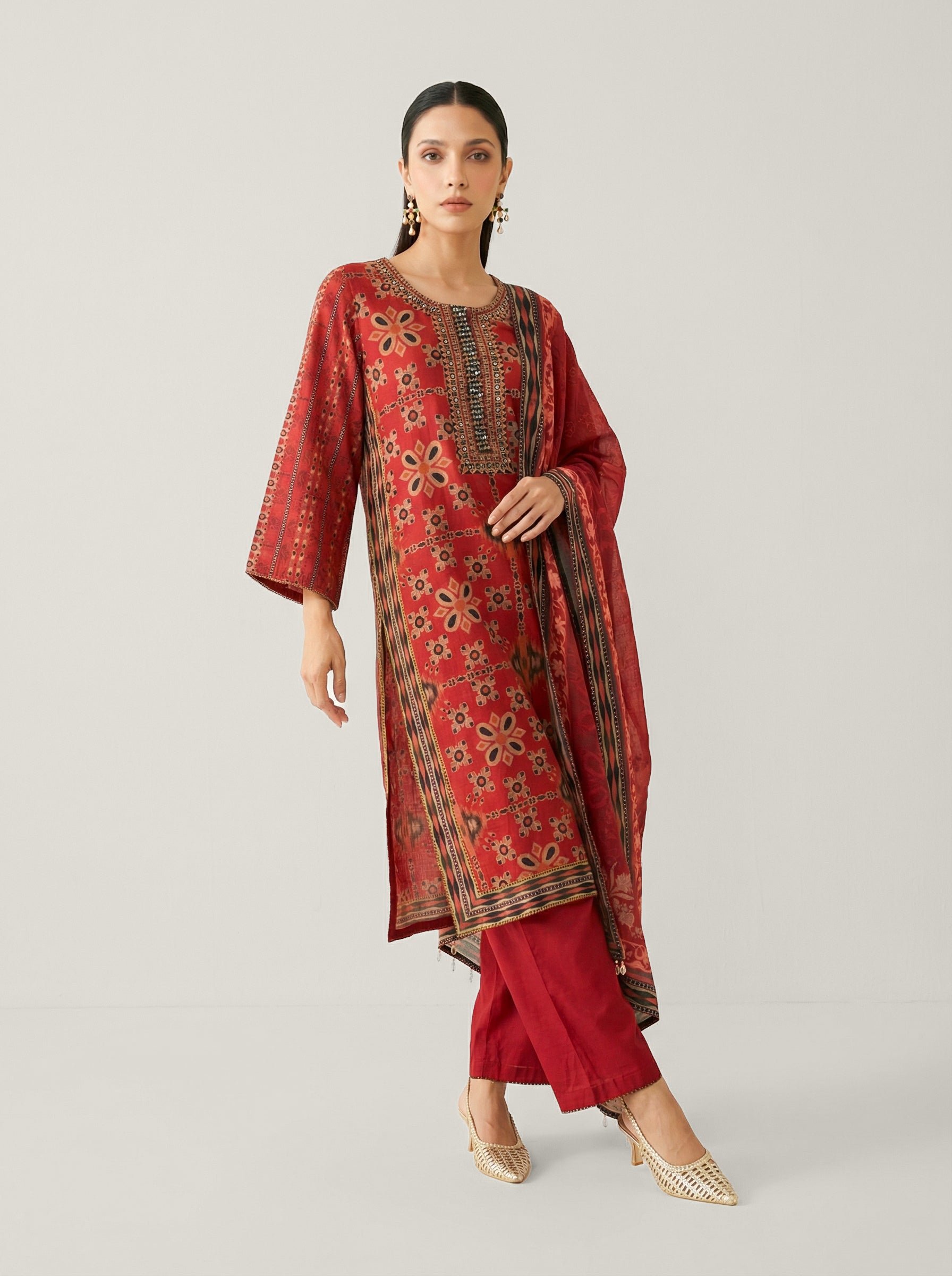 Vireya Kurta Set - Red