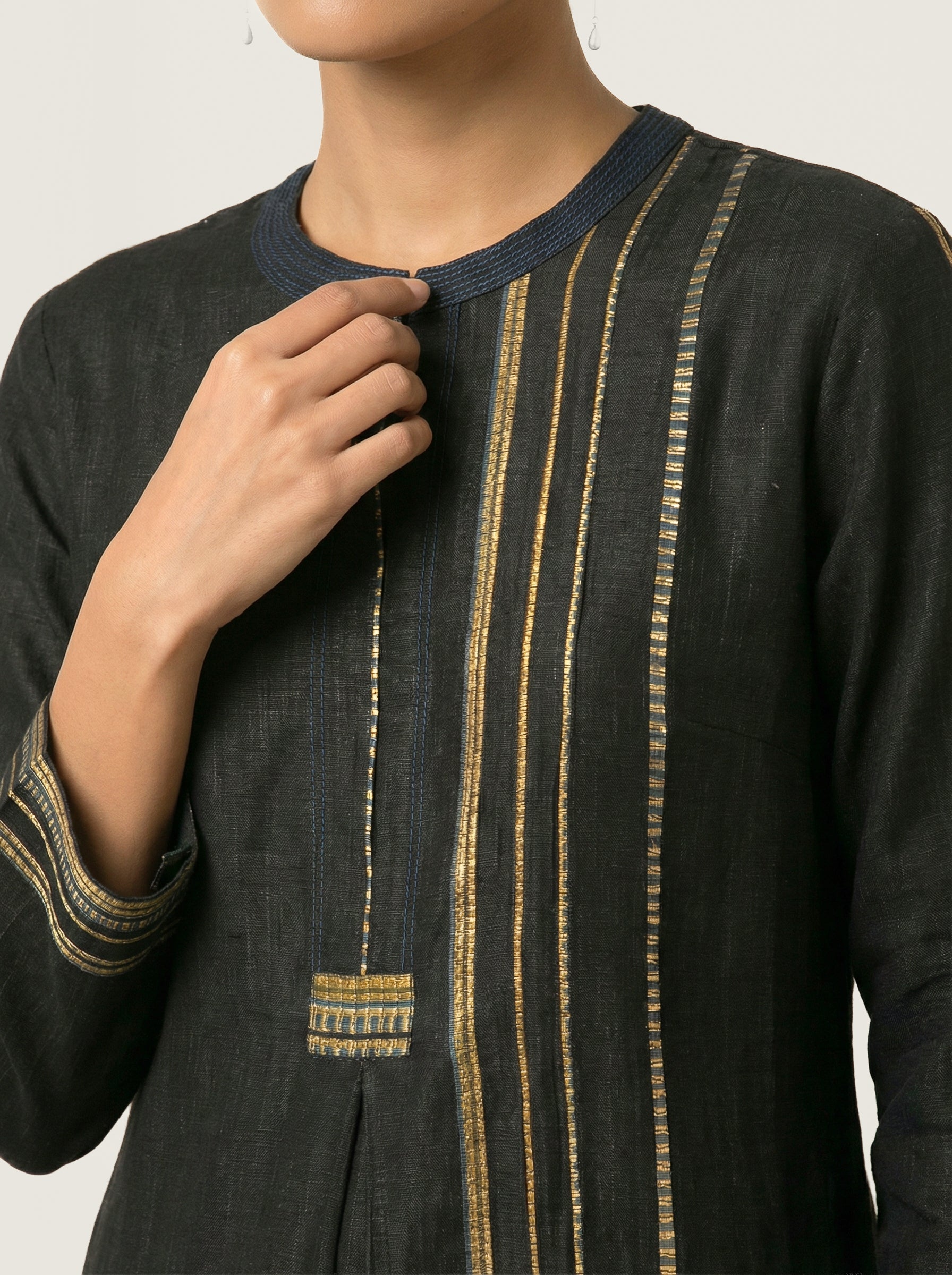 Linen Axis Co-ord Set - Black