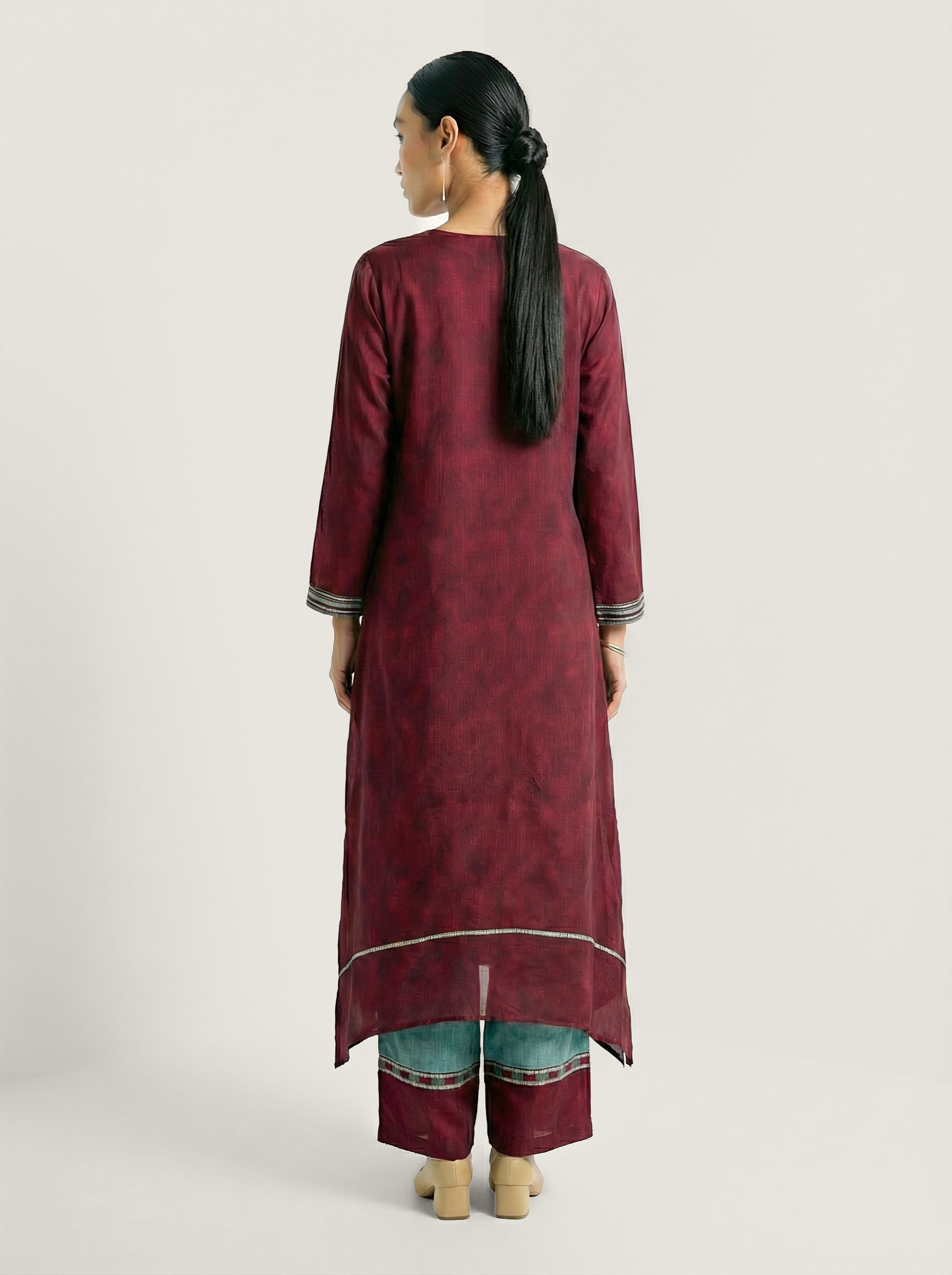 Azure Statement Kurta Set - Blue