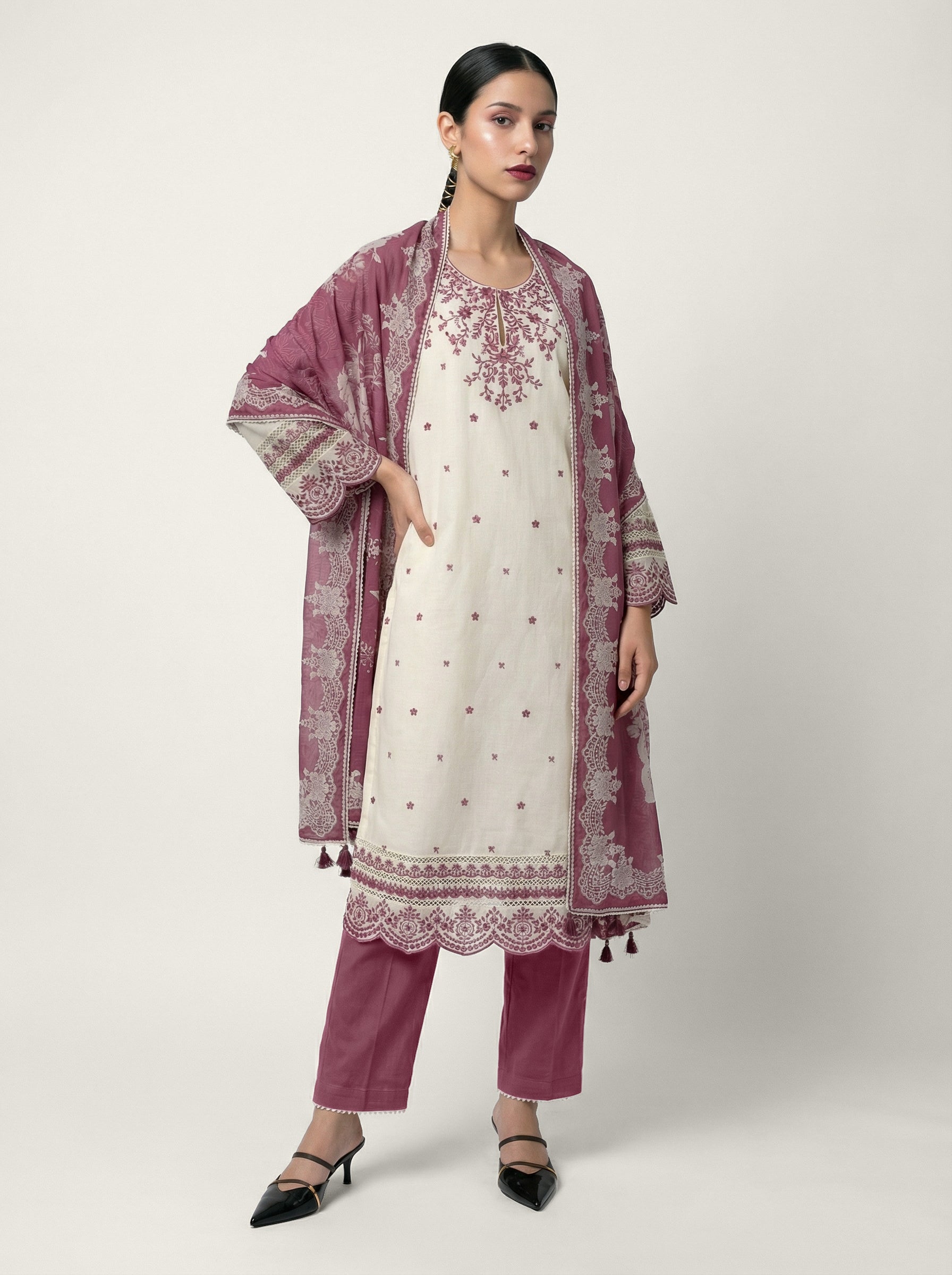 Meherika Kurta Set - Mauve