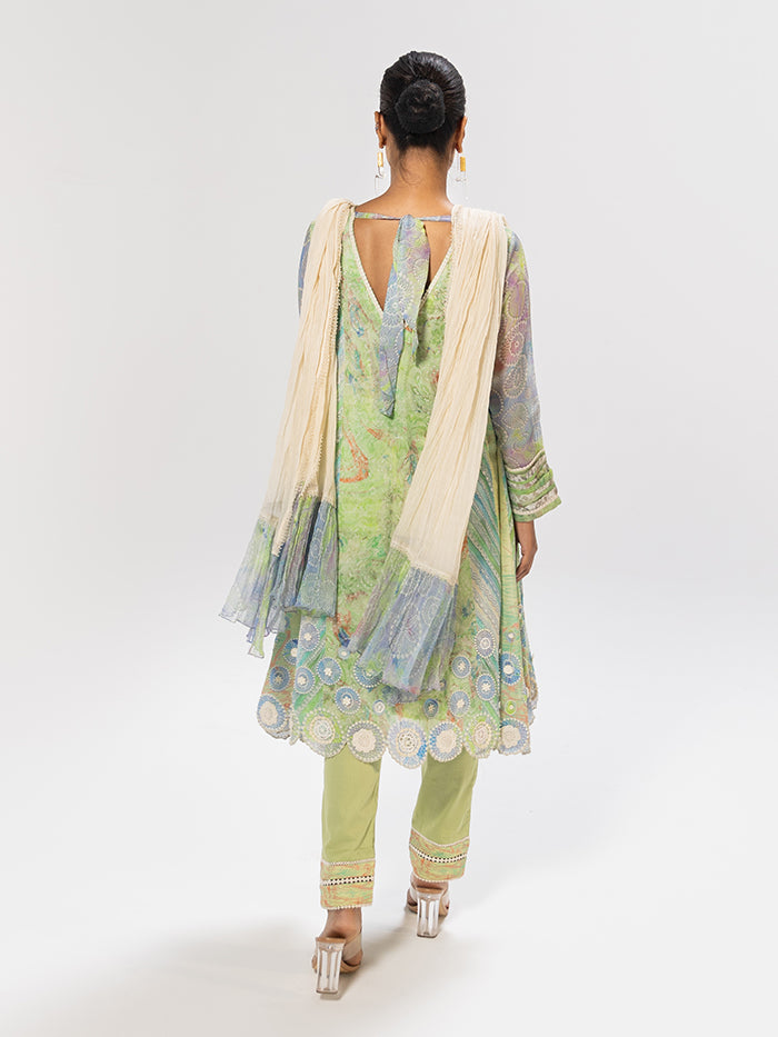 Ivy Mint Green Kurta Set with Dupatta