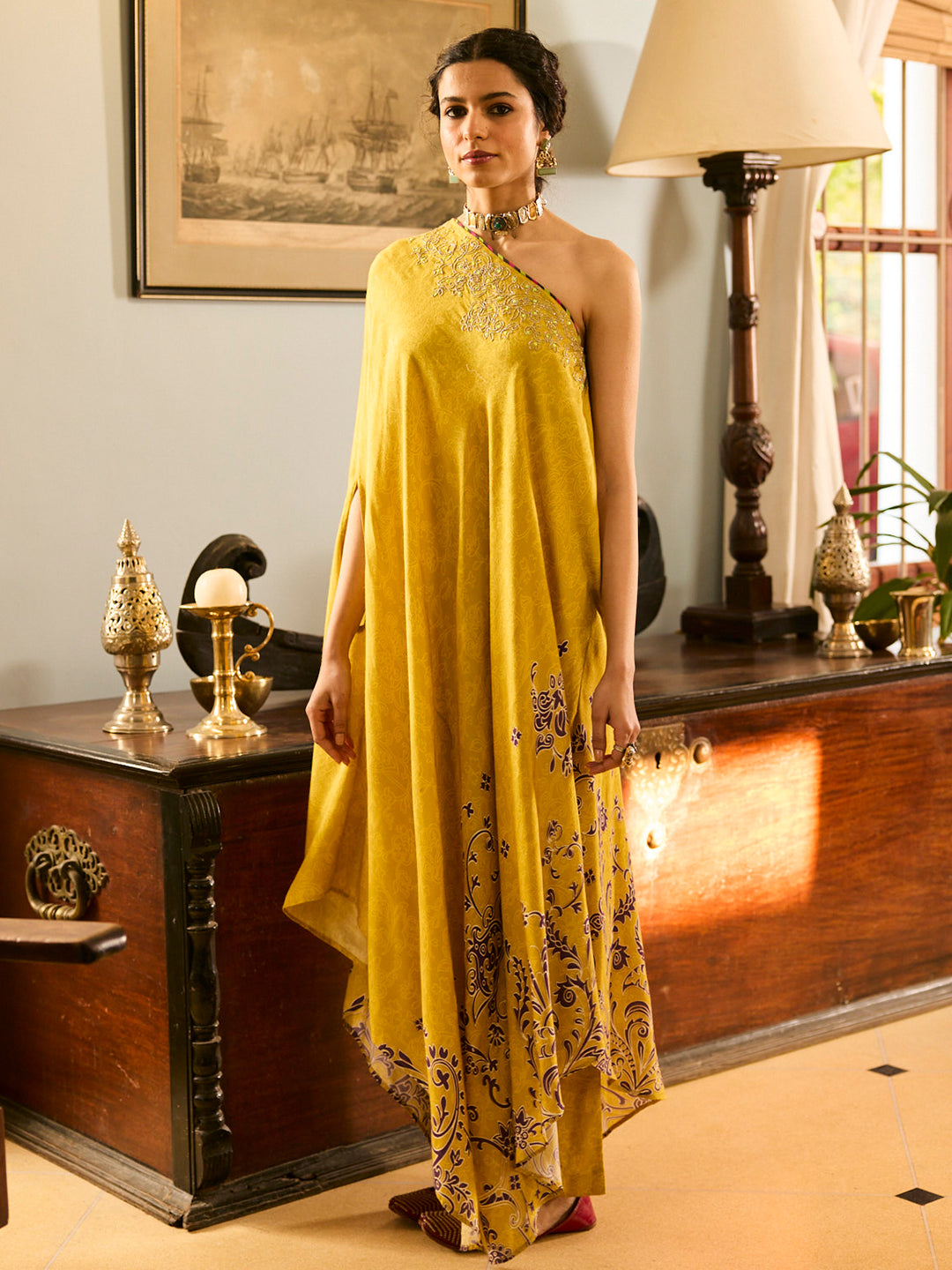 Juliet Kaftan Co-ord Set: Yellow