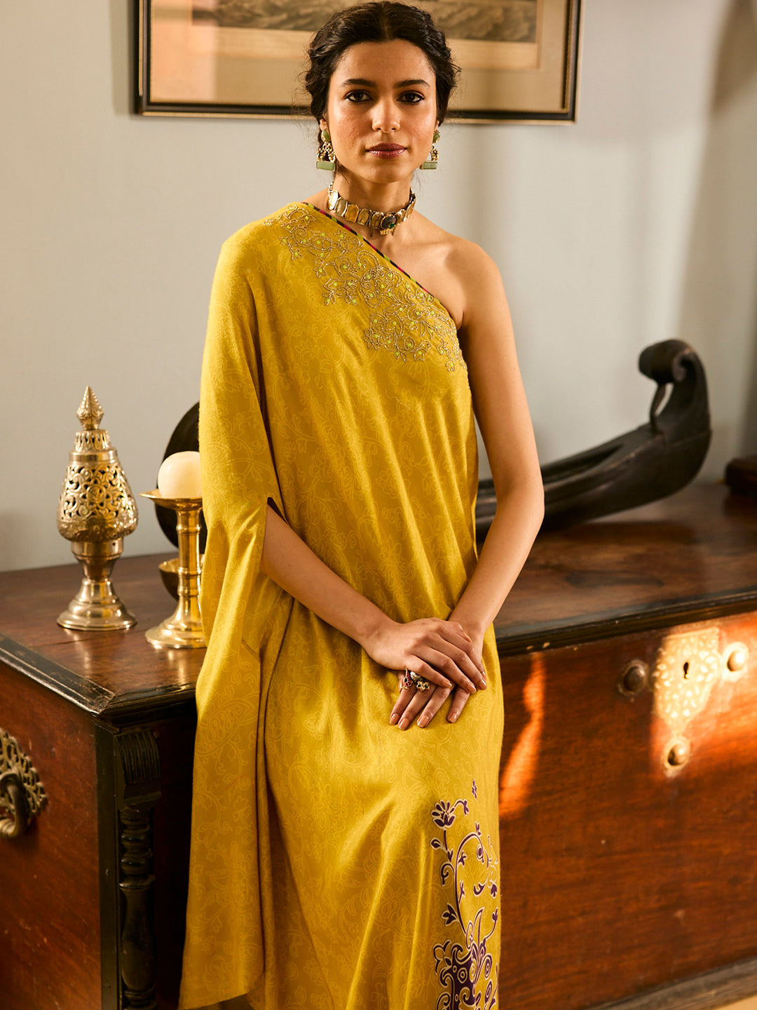 Juliet Kaftan Co-ord Set: Yellow