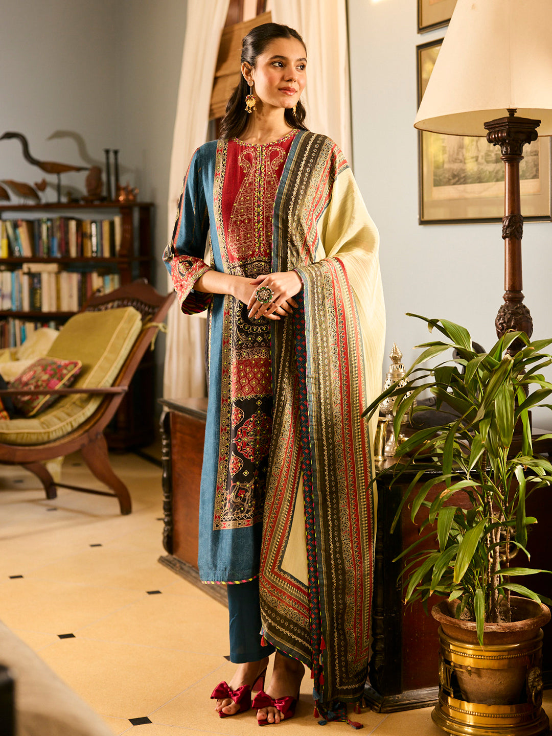 Jugnu Kurta Set with Dupatta - Blue