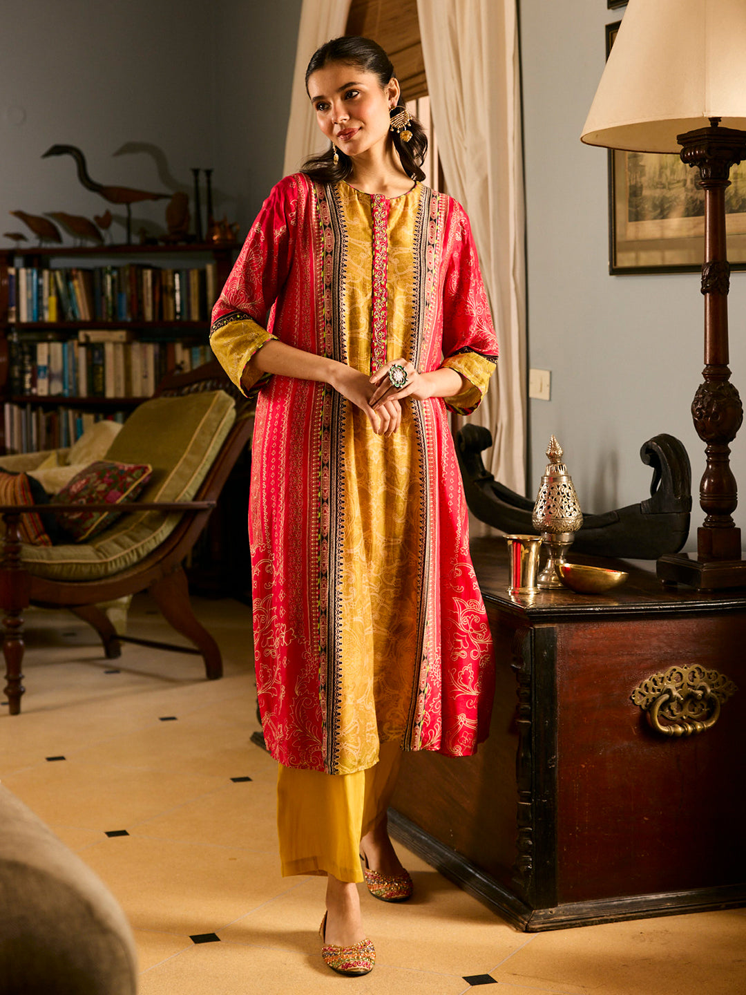 Jugnu Kurta Set with Dupatta - Yellow